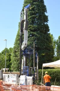 2593 Mi8 perforatrice Massenza drilling rigs video cantiere posa dispersori corrente a terra